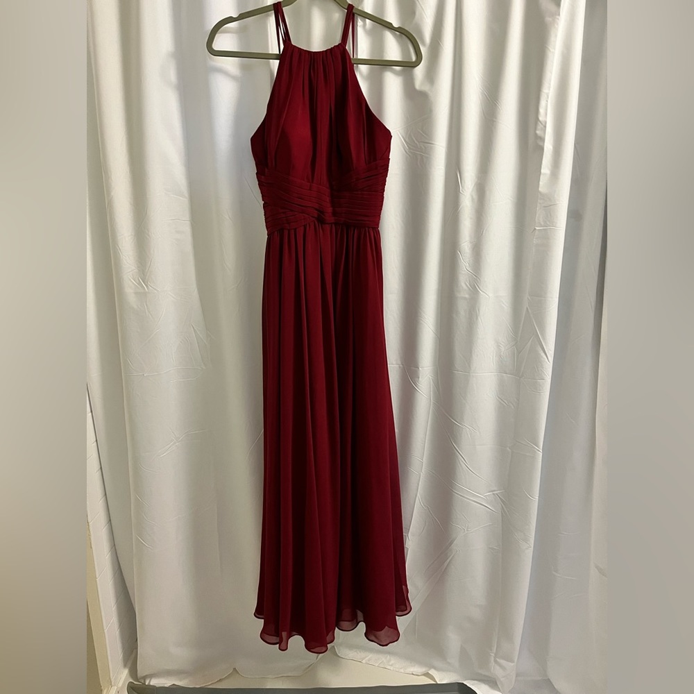 Birdy Grey XS Dark Red Crimson Bridesmaid Dress Gown Jeffery Cinnamon